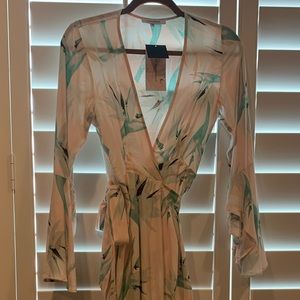 Floral wrap ruffle dress